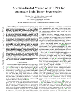 Attention-Guided Version of 2D UNet for Automatic Brain Tumor
  Segmentation