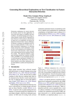Generating Hierarchical Explanations on Text Classification via Feature
  Interaction Detection