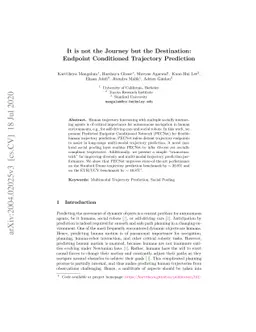 It Is Not the Journey but the Destination: Endpoint Conditioned
  Trajectory Prediction