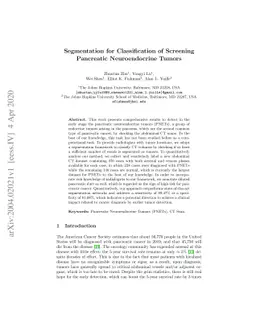 Segmentation for Classification of Screening Pancreatic Neuroendocrine
  Tumors