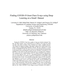 Finding Covid-19 from Chest X-rays using Deep Learning on a Small
  Dataset