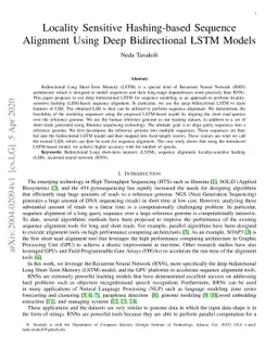 Locality Sensitive Hashing-based Sequence Alignment Using Deep
  Bidirectional LSTM Models