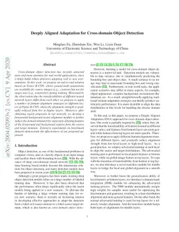 Deeply Aligned Adaptation for Cross-domain Object Detection