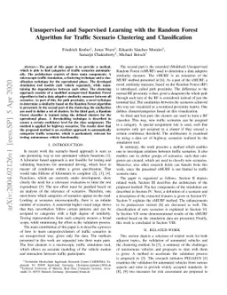 Unsupervised and Supervised Learning with the Random Forest Algorithm
  for Traffic Scenario Clustering and Classification