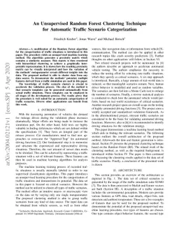 An Unsupervised Random Forest Clustering Technique for Automatic Traffic
  Scenario Categorization
