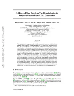 Adding A Filter Based on The Discriminator to Improve Unconditional Text
  Generation