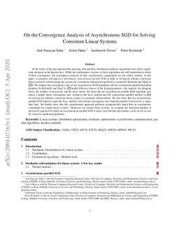 On the Convergence Analysis of Asynchronous SGD for Solving Consistent
  Linear Systems