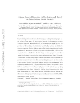 Mining Shape of Expertise: A Novel Approach Based on Convolutional
  Neural Network