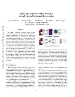 Lightweight Multi-View 3D Pose Estimation through Camera-Disentangled
  Representation