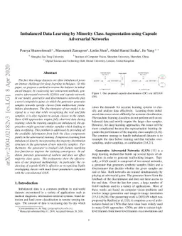 Imbalanced Data Learning by Minority Class Augmentation using Capsule
  Adversarial Networks