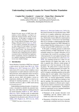 Understanding Learning Dynamics for Neural Machine Translation