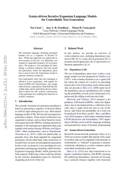 Syntax-driven Iterative Expansion Language Models for Controllable Text
  Generation