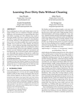 Learning Over Dirty Data Without Cleaning