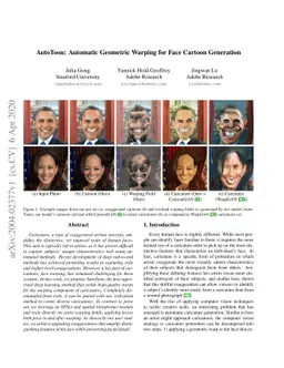 AutoToon: Automatic Geometric Warping for Face Cartoon Generation