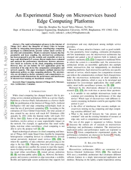 An Experimental Study on Microservices based Edge Computing Platforms