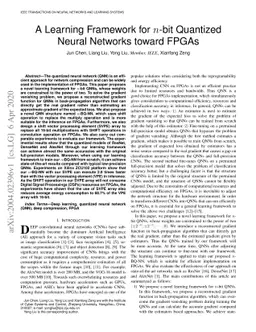 A Learning Framework for n-bit Quantized Neural Networks toward FPGAs