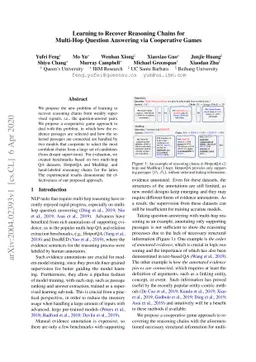 Learning to Recover Reasoning Chains for Multi-Hop Question Answering
  via Cooperative Games