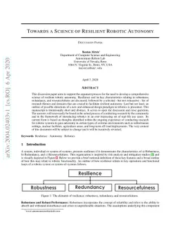 Towards a Science of Resilient Robotic Autonomy