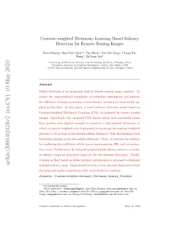 Contrast-weighted Dictionary Learning Based Saliency Detection for
  Remote Sensing Images