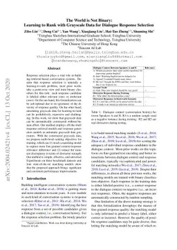 The World is Not Binary: Learning to Rank with Grayscale Data for
  Dialogue Response Selection