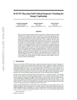 B-SCST: Bayesian Self-Critical Sequence Training for Image Captioning
