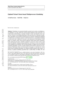 Optimal Virtual Cluster-based Multiprocessor Scheduling