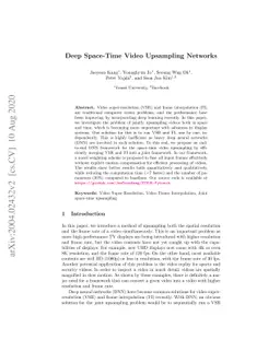 Deep Space-Time Video Upsampling Networks