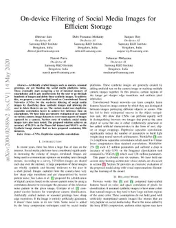 On-device Filtering of Social Media Images for Efficient Storage