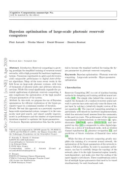 Bayesian optimisation of large-scale photonic reservoir computers
