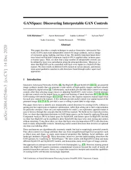 GANSpace: Discovering Interpretable GAN Controls