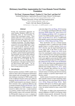 Dictionary-based Data Augmentation for Cross-Domain Neural Machine
  Translation
