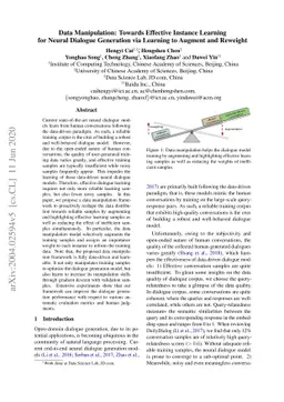 Data Manipulation: Towards Effective Instance Learning for Neural
  Dialogue Generation via Learning to Augment and Reweight