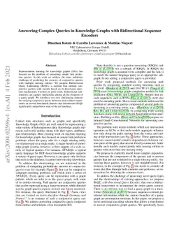 Answering Complex Queries in Knowledge Graphs with Bidirectional
  Sequence Encoders