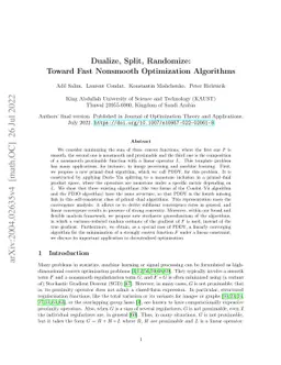 Dualize, Split, Randomize: Toward Fast Nonsmooth Optimization Algorithms