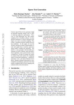 Sparse Text Generation