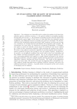 On Evaluating the Quality of Rule-Based Classification Systems