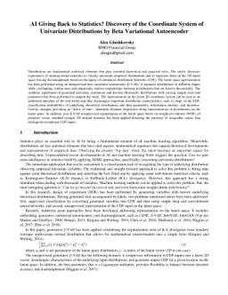 AI Giving Back to Statistics? Discovery of the Coordinate System of
  Univariate Distributions by Beta Variational Autoencoder