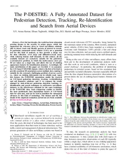 The P-DESTRE: A Fully Annotated Dataset for Pedestrian Detection,
  Tracking, Re-Identification and Search from Aerial Devices