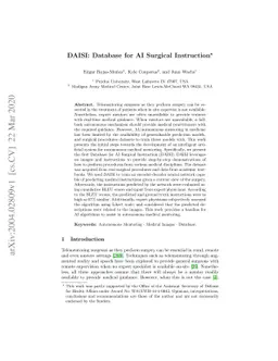 DAISI: Database for AI Surgical Instruction