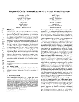 Improved Code Summarization via a Graph Neural Network