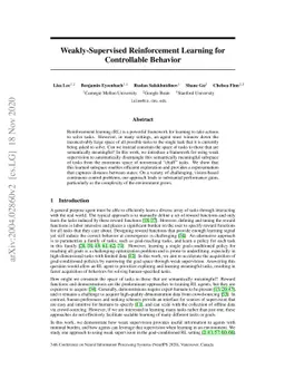 Weakly-Supervised Reinforcement Learning for Controllable Behavior