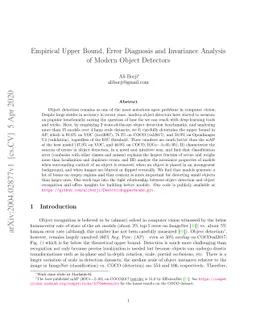 Empirical Upper Bound, Error Diagnosis and Invariance Analysis of Modern
  Object Detectors
