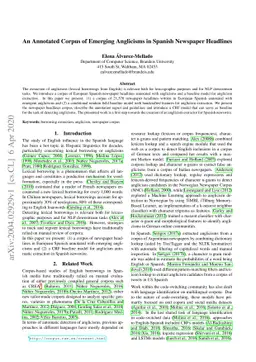 An Annotated Corpus of Emerging Anglicisms in Spanish Newspaper
  Headlines
