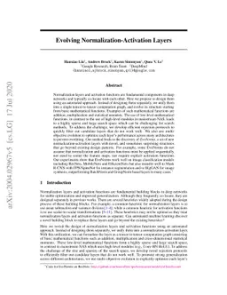 Evolving Normalization-Activation Layers