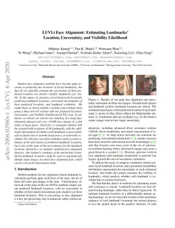 LUVLi Face Alignment: Estimating Landmarks' Location, Uncertainty, and
  Visibility Likelihood