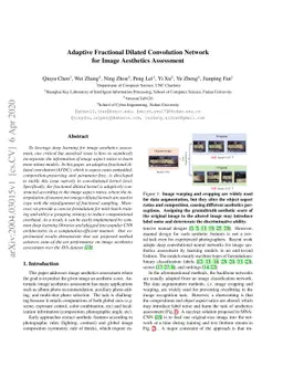 Adaptive Fractional Dilated Convolution Network for Image Aesthetics
  Assessment