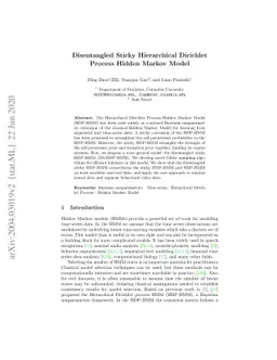 Disentangled Sticky Hierarchical Dirichlet Process Hidden Markov Model