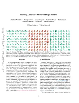 Learning Generative Models of Shape Handles