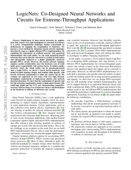 LogicNets: Co-Designed Neural Networks and Circuits for
  Extreme-Throughput Applications