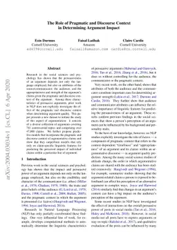 The Role of Pragmatic and Discourse Context in Determining Argument
  Impact
